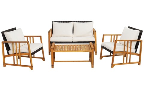 Clemence Hardwood Patio Sofa Set