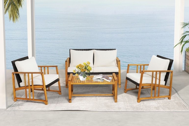 Clemence Hardwood Patio Sofa Set