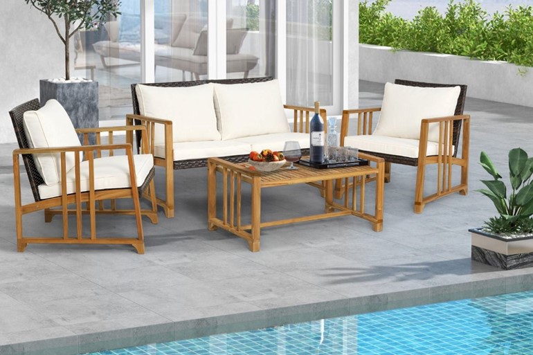 Clemence Hardwood Patio Sofa Set