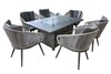 Aspen Grey Rattan 6 Seat Fire Pit Patio set