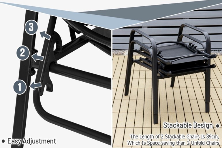 Dartmoor Patio Bistro Set With Coffee Table & 2 Stackable Chairs