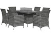 Rennes Outdoor PE Rattan Dining Set With Fire Pit Table