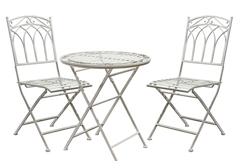 Burano Outdoor Bistro Set - Distressed White 