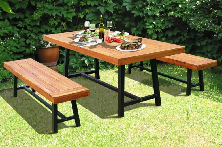 Woodrow 3-Piece Wooden Picnic Bench Set