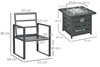 Kensington Outdoor Aluminum Chair Set With Fire Pit Table