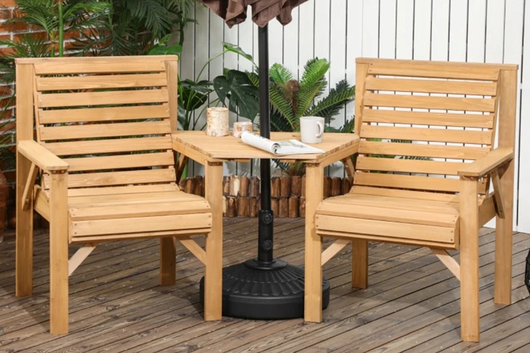 Wooden Garden Companion Set with Coffee Table