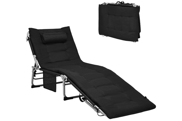 Horndon Adjustable Sun Lounger With Soft Mattress And Removable Pillow