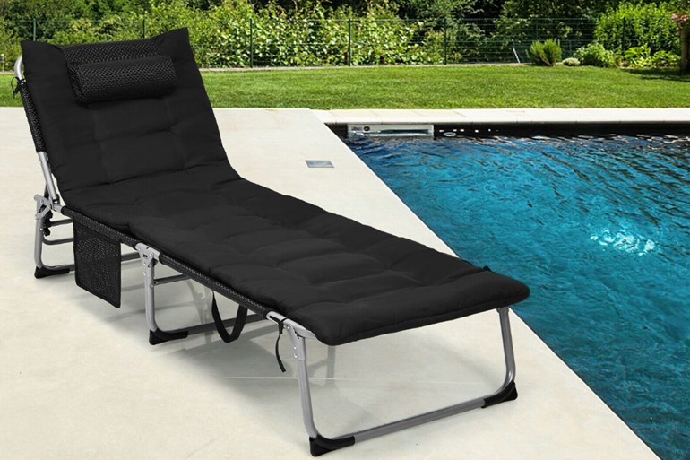 Horndon Adjustable Sun Lounger With Soft Mattress And Removable Pillow