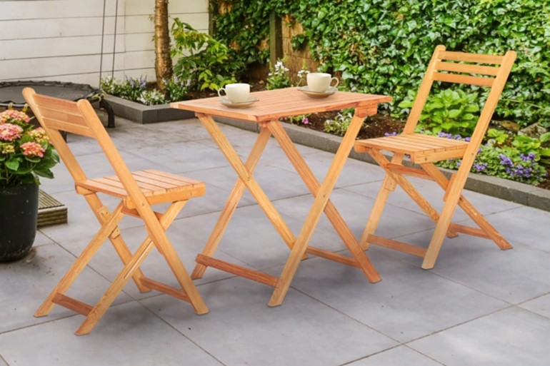 Weston Folding Outdoor Chairs And Table Bistro Set