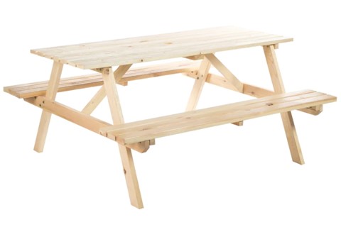 4-Seater Wooden Picnic Bench