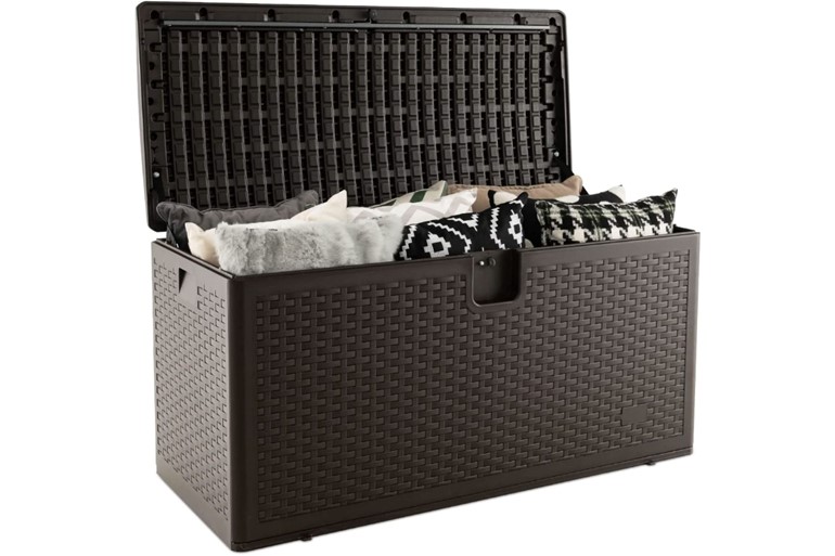 Camerton 370L Garden Storage Box With Flip Lid And Lock Hole