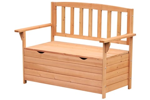 2-Seater Outdoor Wooden Storage Bench