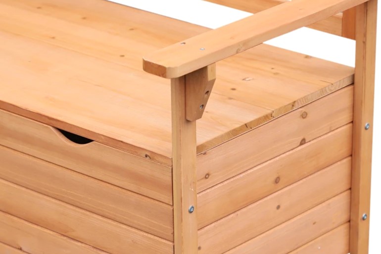 2-Seater Outdoor Wooden Storage Bench