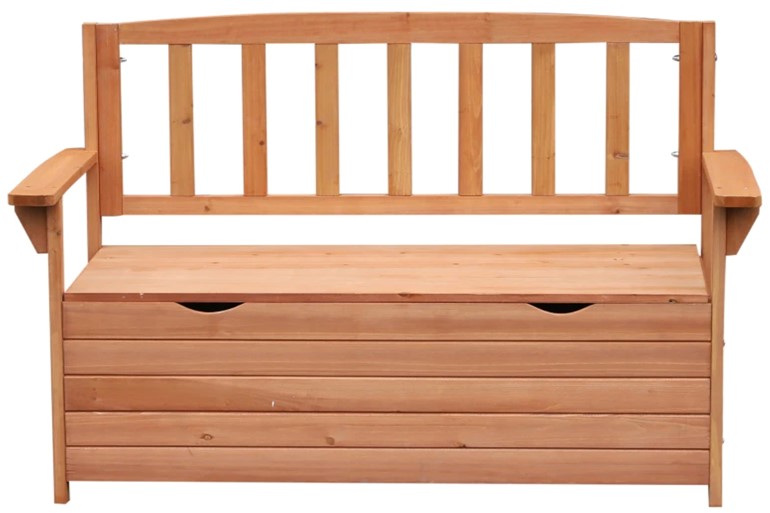 2-Seater Outdoor Wooden Storage Bench