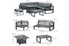 Marylebone Outdoor Aluminium Corner Sofa Set With Fire Pit Table