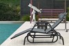 Outdoor Lounge Glider Chair with Armrests and Pillow