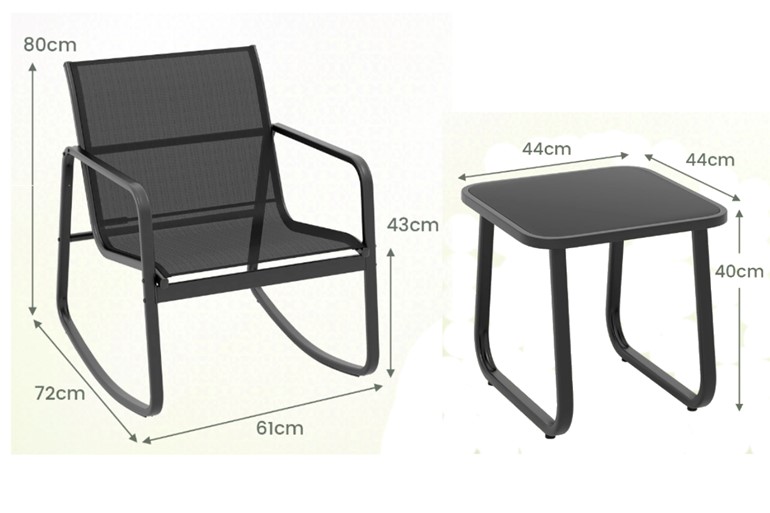 Cardinham 3-Piece Rocking Bistro Set