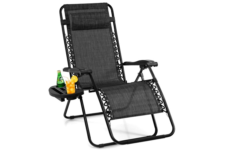 Folding Patio Recliner with Removable Headrest