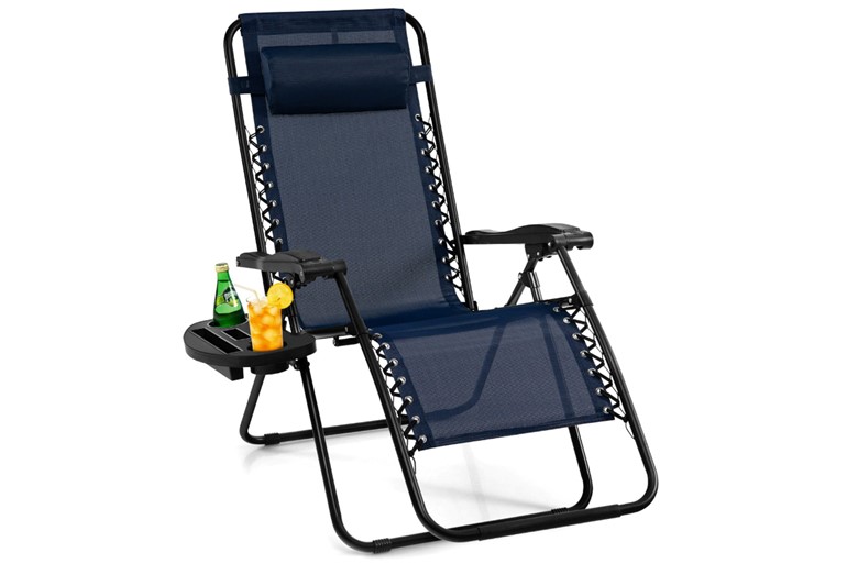 Folding Patio Recliner with Removable Headrest