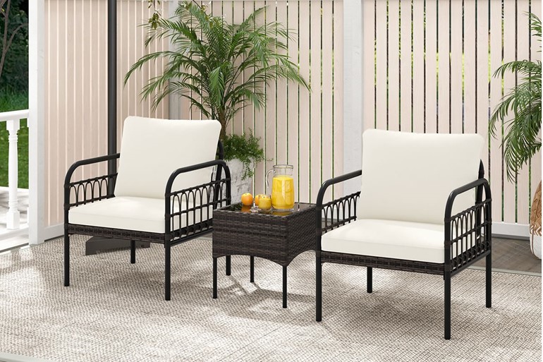 Spondon Rattan Set With Tempered Glass Coffee Table