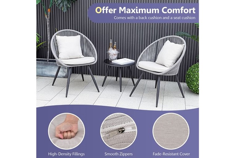 Frankland Woven Rope Outdoor Patio Set