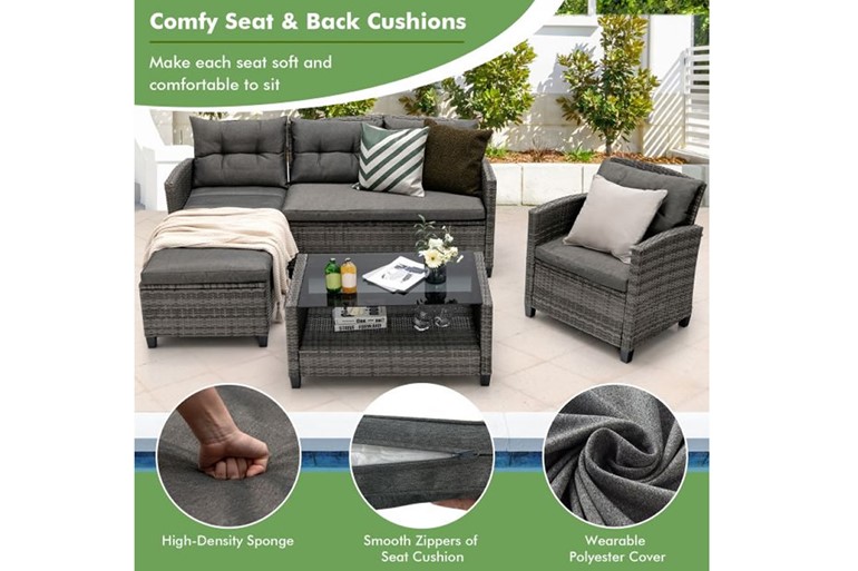 Texas Rattan Patio Sofa Set