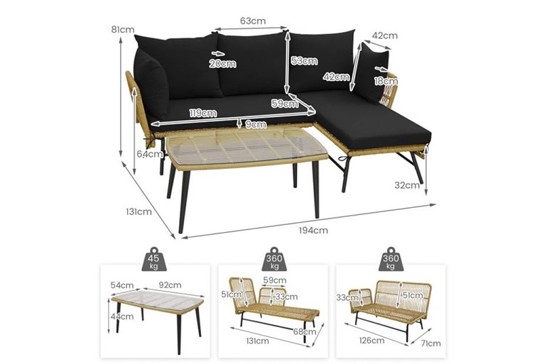 Belmarsh L-Shaped Patio Set