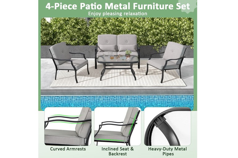 Harpswell Metal Patio Set