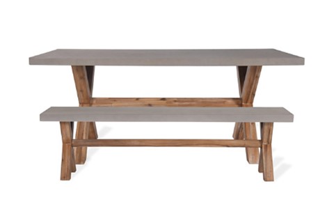 Burford Small Natural Table & Bench Set