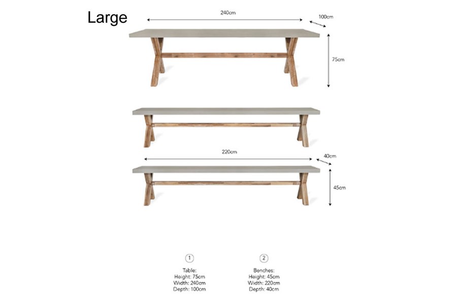 Burford Natural Table & Bench Set