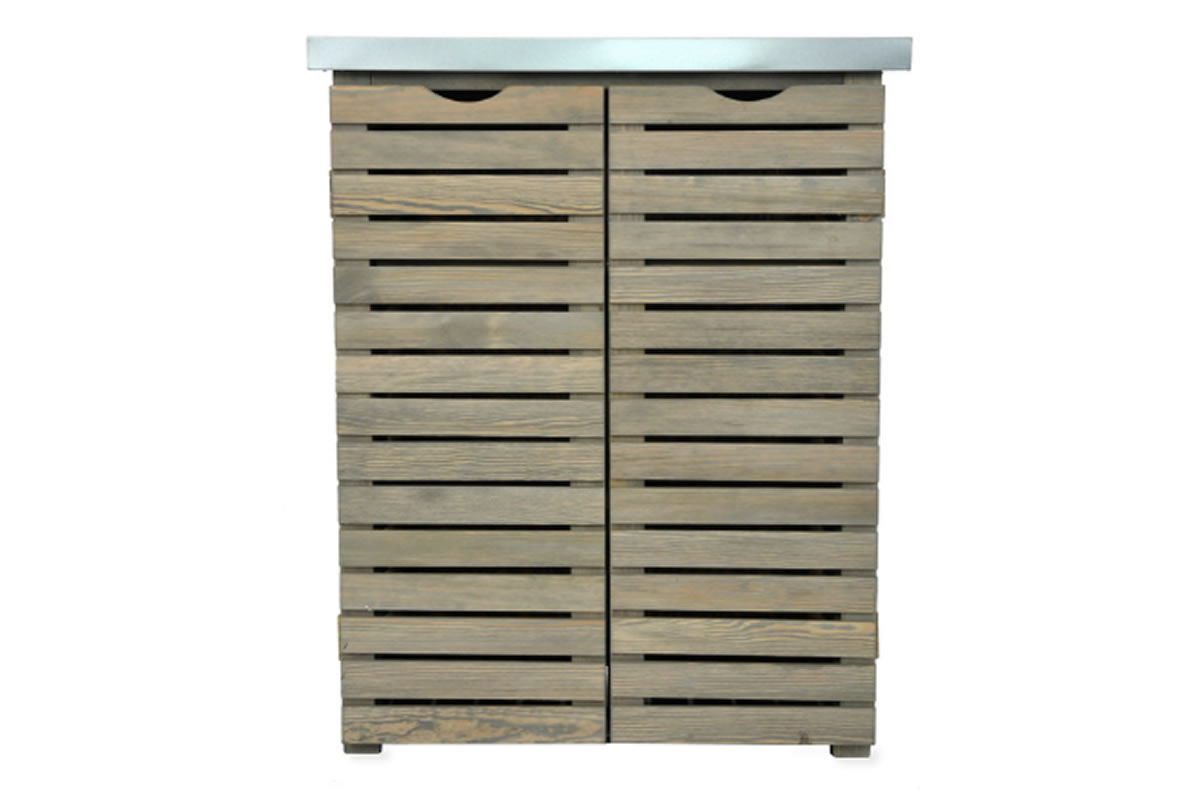 View Aldsworth Slatted Storage Unit Constructed From Natural Spruce Wood Features Double Doors A Galvanized Sheet Metal Lid Two Internal Shelves information