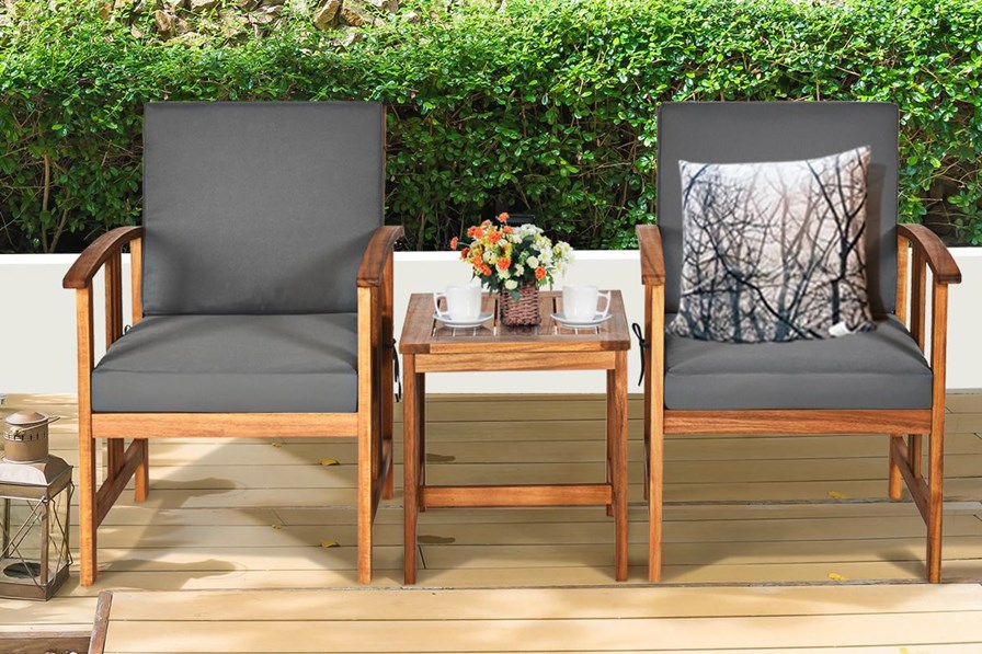 Moraine Wooden Outdoor Bistro Set