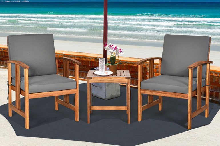 Moraine Wooden Outdoor Bistro Set