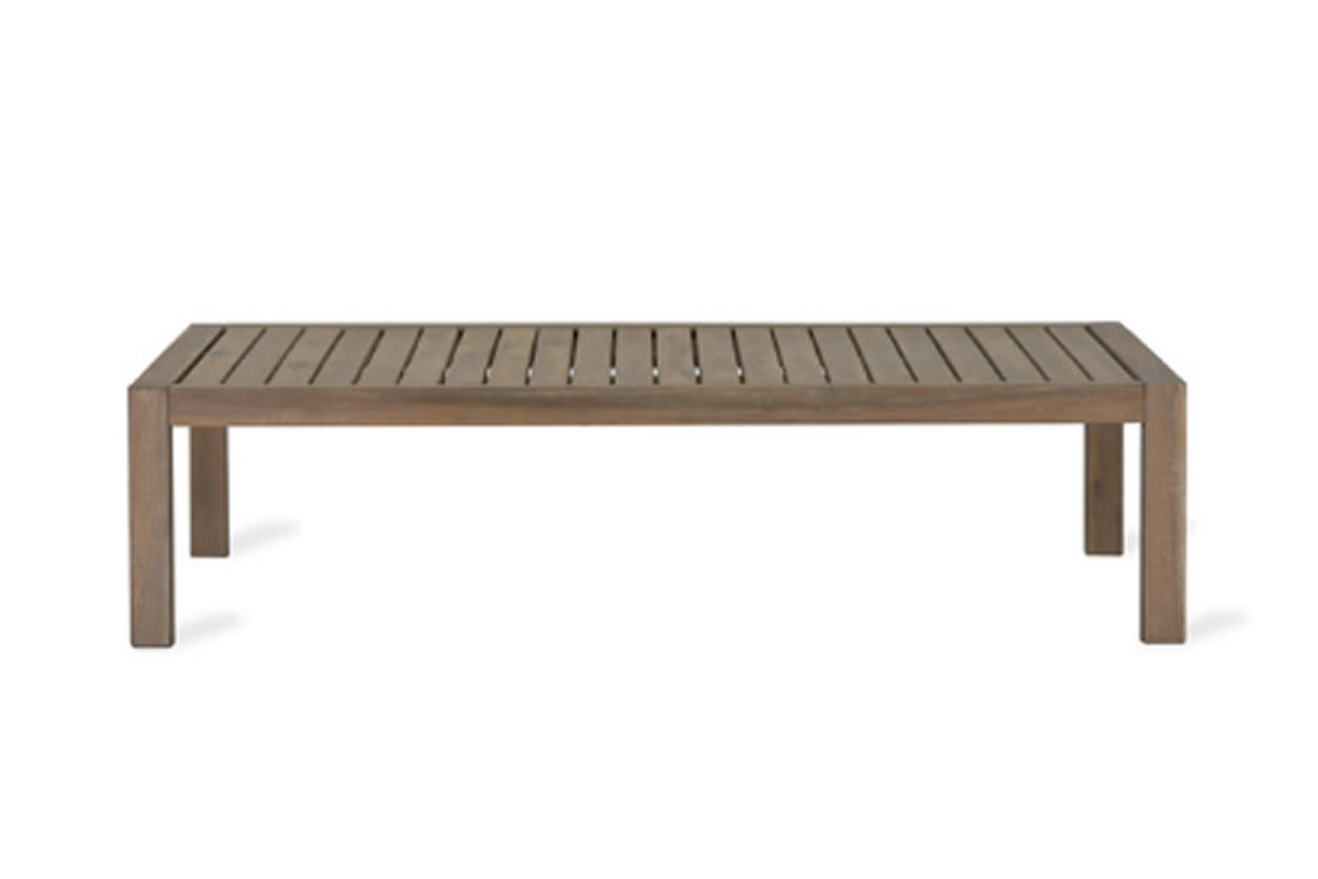 View Porthallow Rectangular Coffee Table With Slatted Top Crafted From Acacia Wood With Whitewash Natural Finish Suitable For Indoor Outdoor Use information