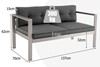 Marwell Metal 2-Seater Sofa