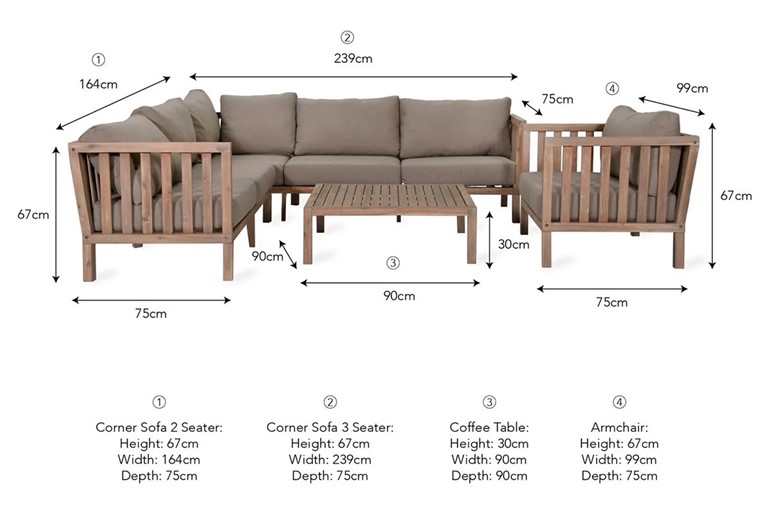 Porthallow Corner Sofa Set