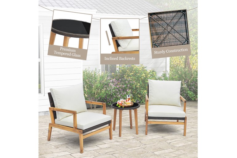 Barton Rattan Patio Bistro Set