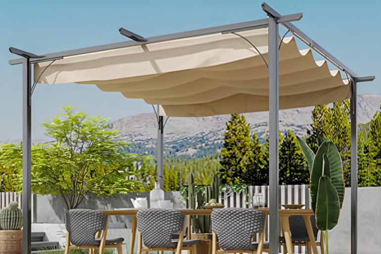 Paxford Retractable Canopy Metal Pergola