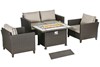 Lira Rattan Firepit Set