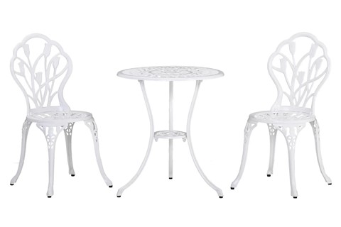 Lila White 2 Seater Bistro Set