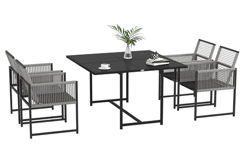 Zaya Light Grey Patio Dining Set