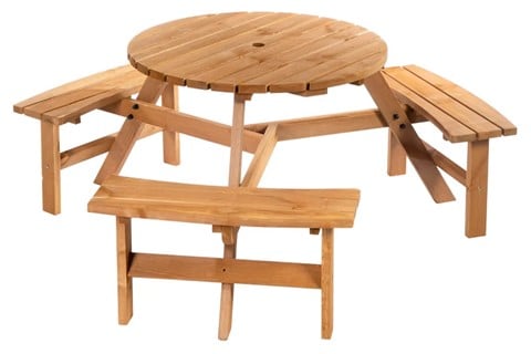 Willow Brown Wooden Picnic Bench