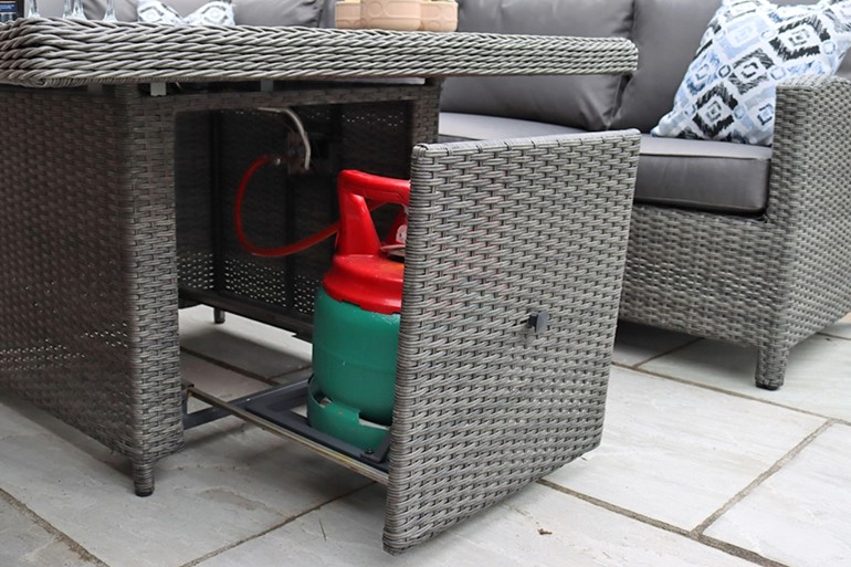 Paris Deluxe Modular Corner Fire Pit Dining Set