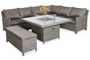 Paris Deluxe Modular Corner Fire Pit Dining Set