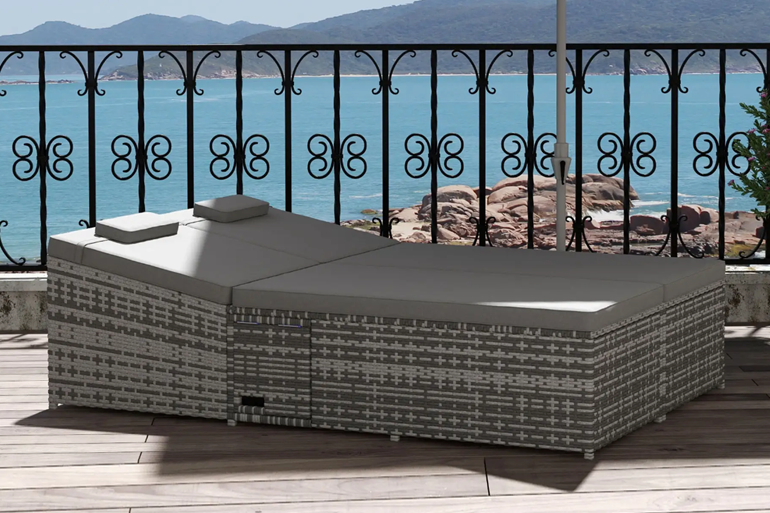 Dubai Rattan Double Sun Lounger