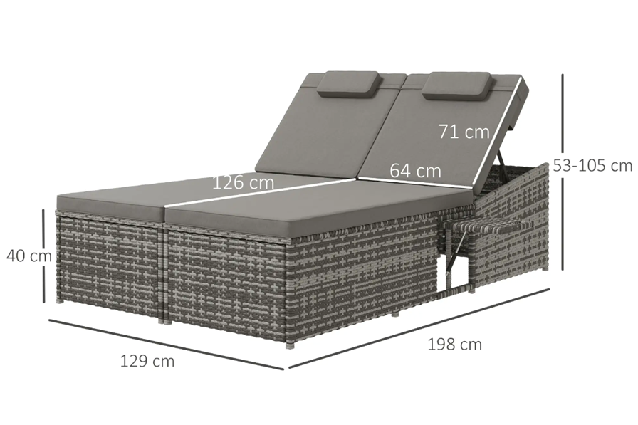 Pinch or double click to zoom Dubai Rattan Double Sun Lounger