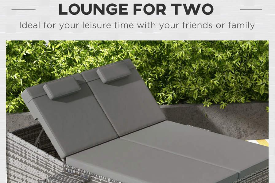 Pinch or double click to zoom Dubai Rattan Double Sun Lounger