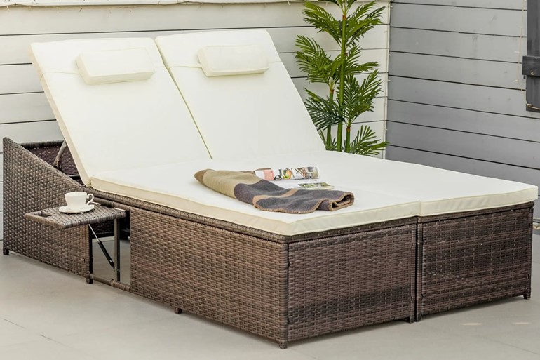 Dubai Rattan Double Sun Lounger