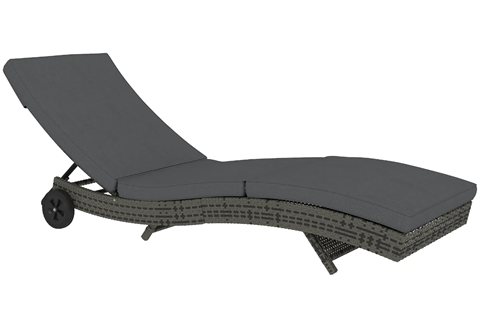 Kiva Dark Grey Adjustable Sun Lounger