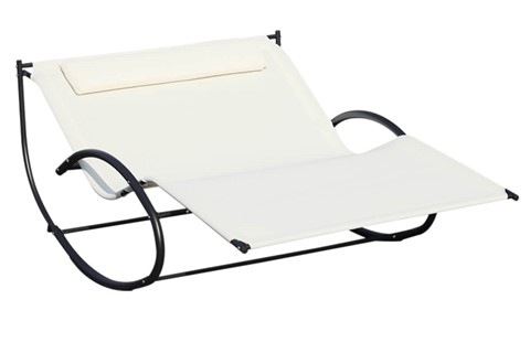 Elvaston Beige Double Fabric Garden Lounger